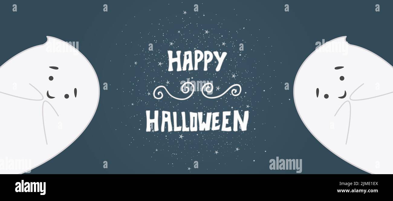 Modèle Halloween avec fantôme vectoriel Illustration de Vecteur