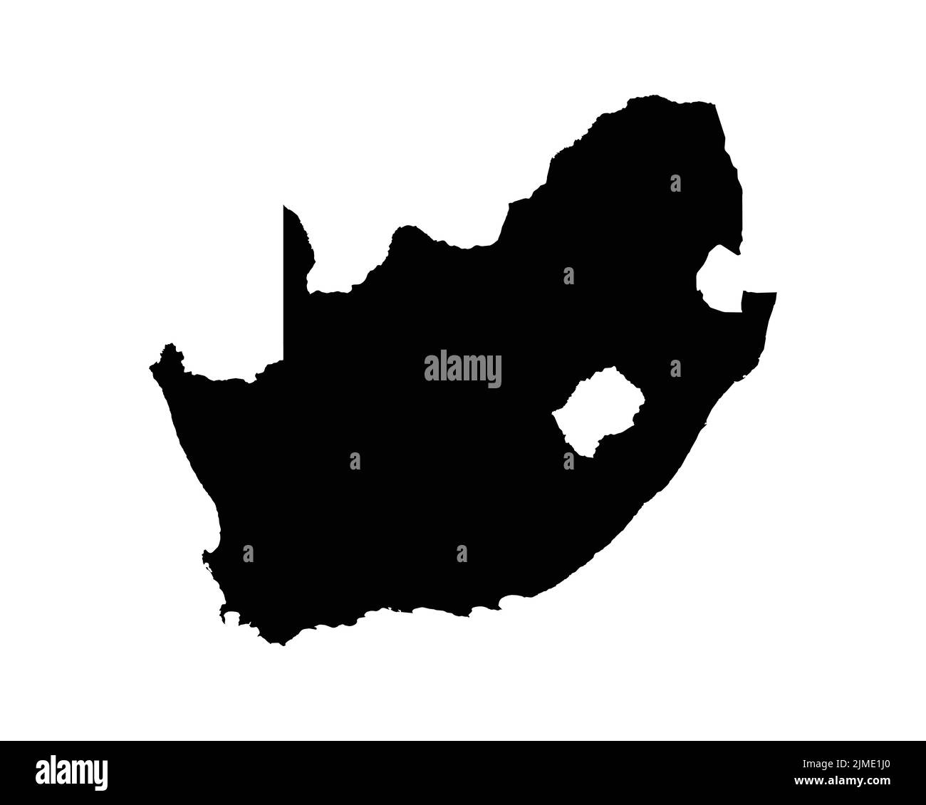 Carte de l'Afrique du Sud. Carte de pays d'Afrique du Sud. Nation nationale noire et blanche Géographie esquisse frontière frontière territoire forme vectorielle Illustration EPS Illustration de Vecteur
