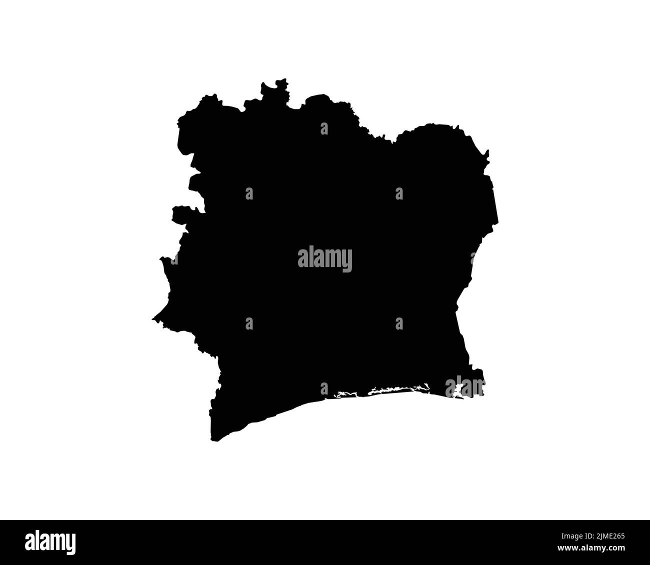 Carte de la Côte d'Ivoire. Carte de la Côte d'Ivoire. Noir et blanc Côte d'Ivoire National Nation Outline Géographie frontière frontière forme territoire Vector Ill Illustration de Vecteur