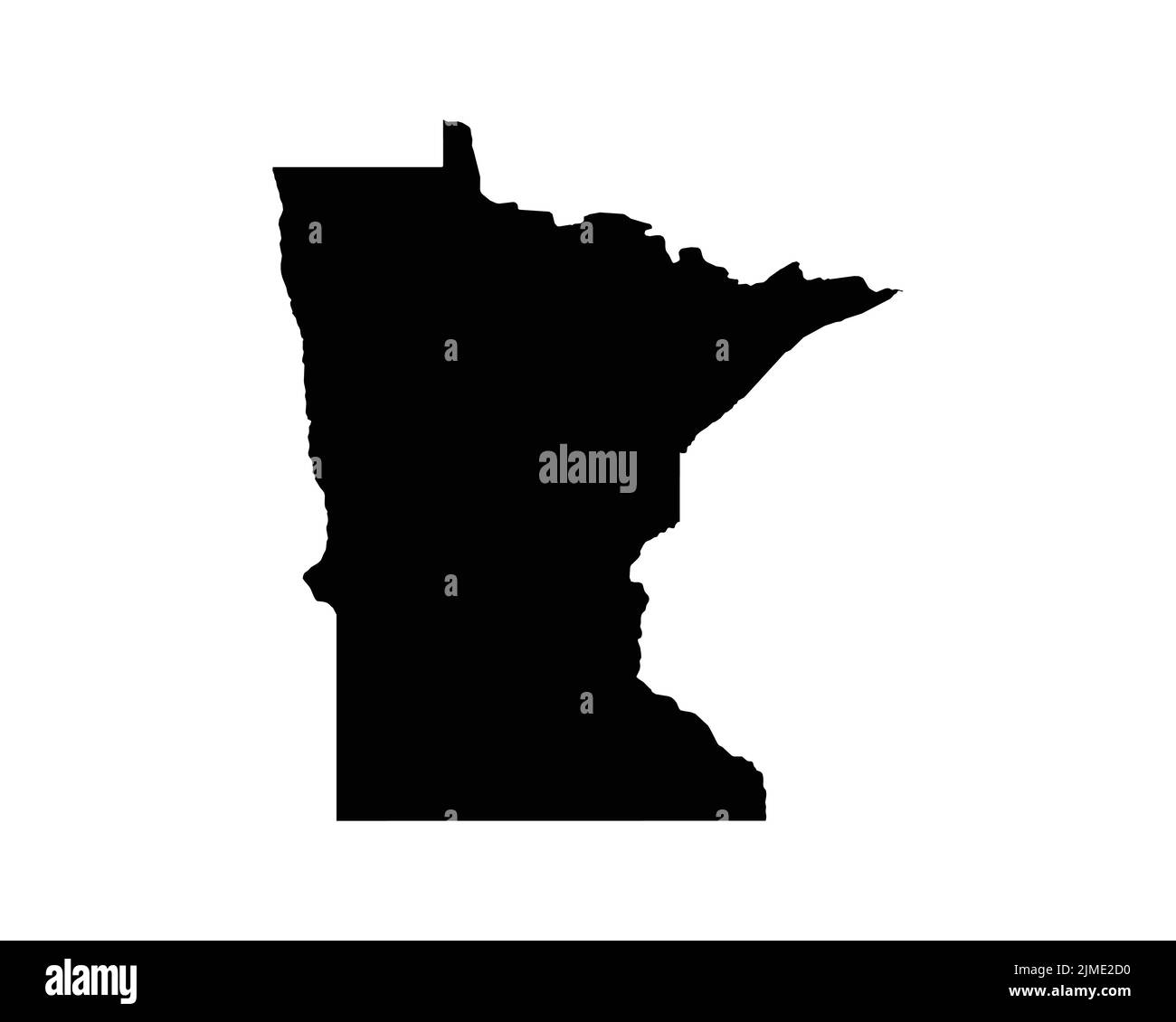 Carte des États-Unis du Minnesota. Carte de l'État des États-Unis MN. Contour de la frontière de l'État du Minnesota noir et blanc Géographie territoire forme vectorielle Illustration EPS Cl Illustration de Vecteur