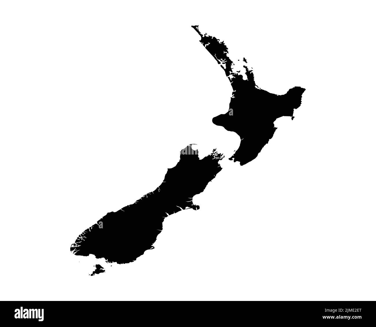 Carte de la NouvelleZélande. Carte du pays kiwi. Noir et blanc