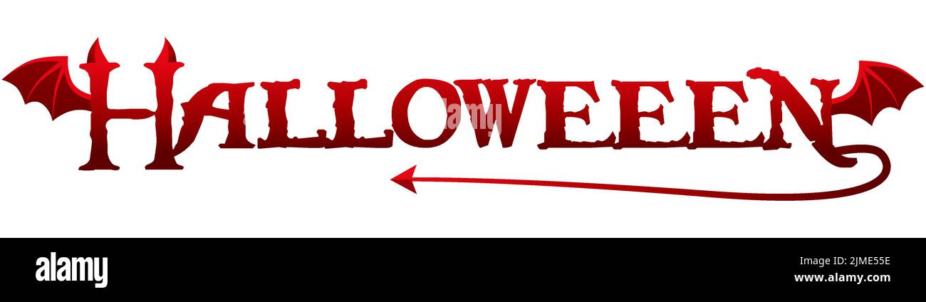 Halloween Word art en style diable, lettre vectorielle. Illustration de Vecteur