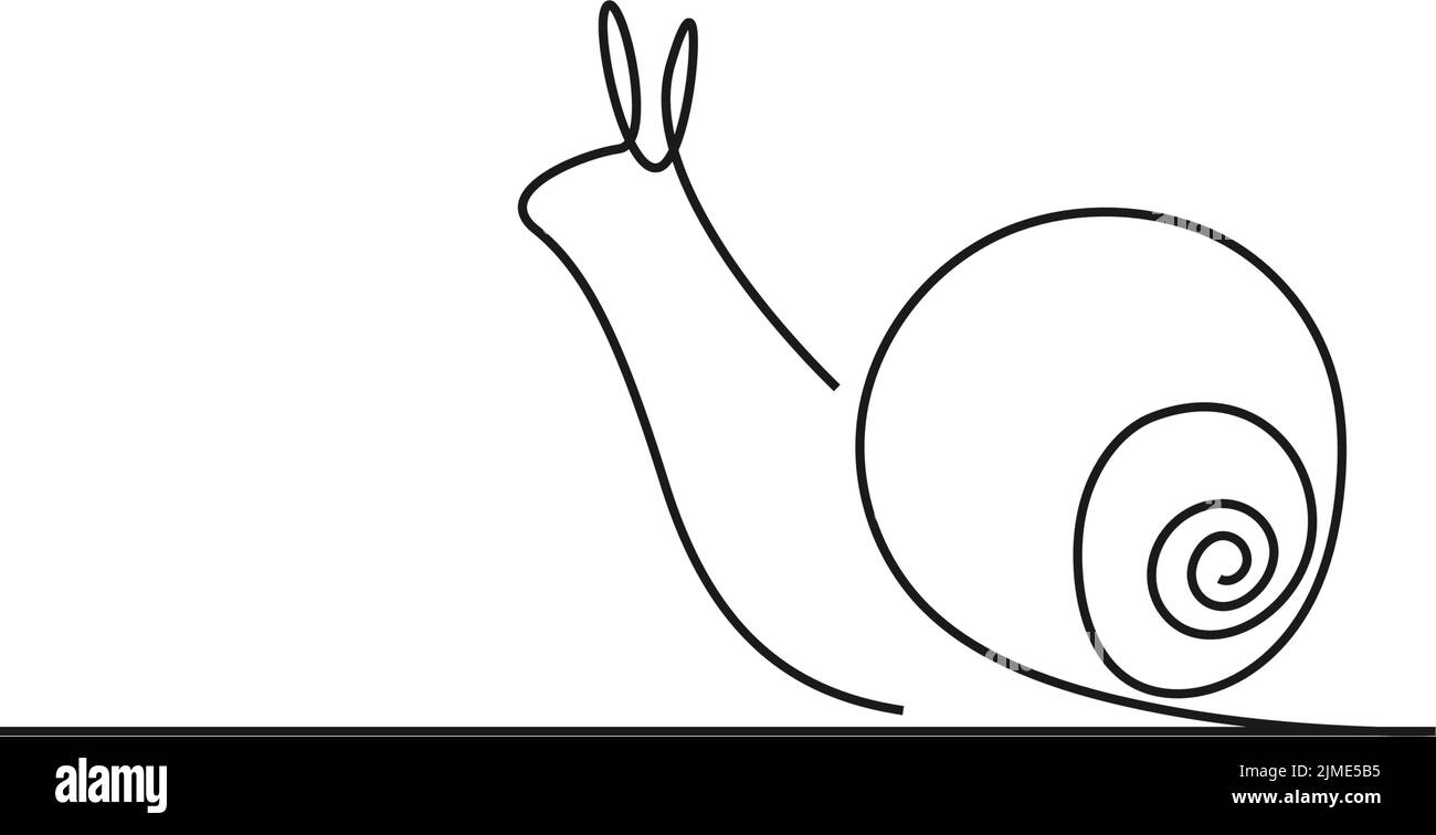 Modèle d'illustration de dessin au trait d'icône en forme d'escargot Illustration de Vecteur