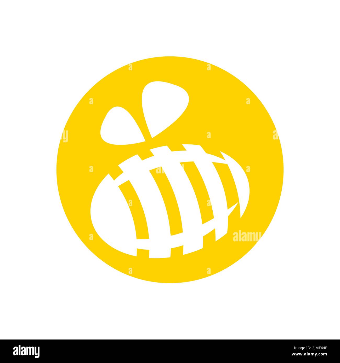 simple jaune miel abeille logo vectoriel sans icône Illustration de Vecteur