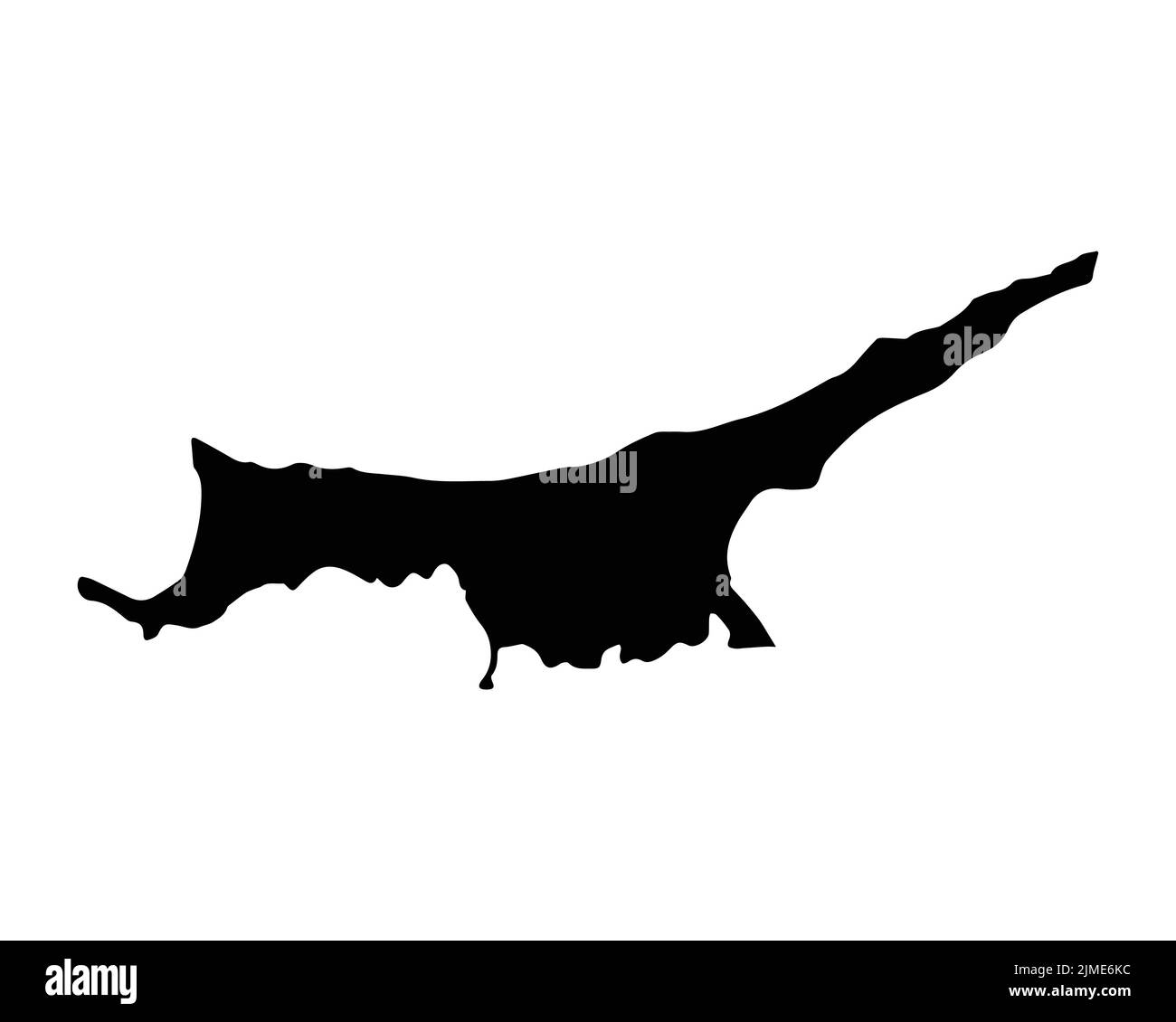 Carte du nord de Chypre. Carte chypriote turque. Black White Cypriote Turk Nation nationale Géographie esquisse frontière territoire forme vecteur Illustration de Vecteur