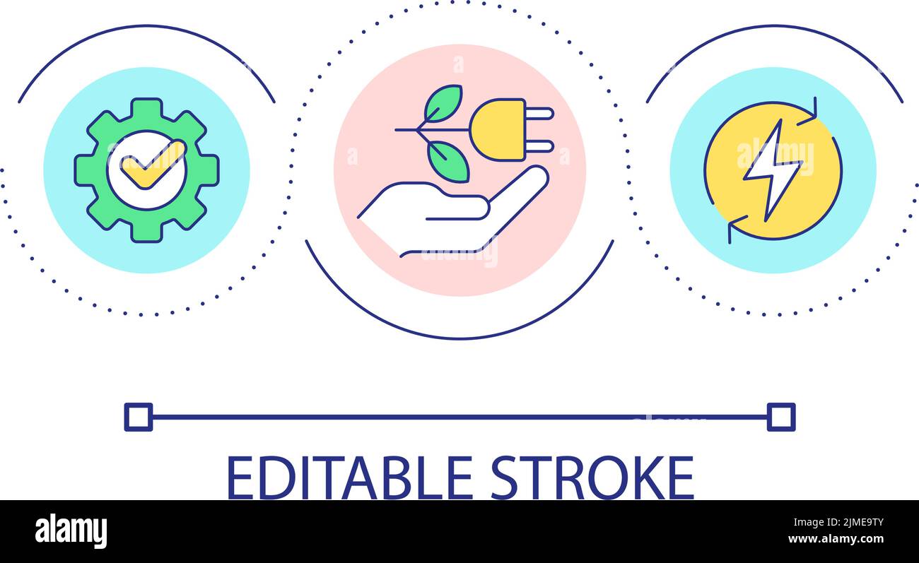 Icône de concept de boucle de charge de grille électrique Illustration de Vecteur