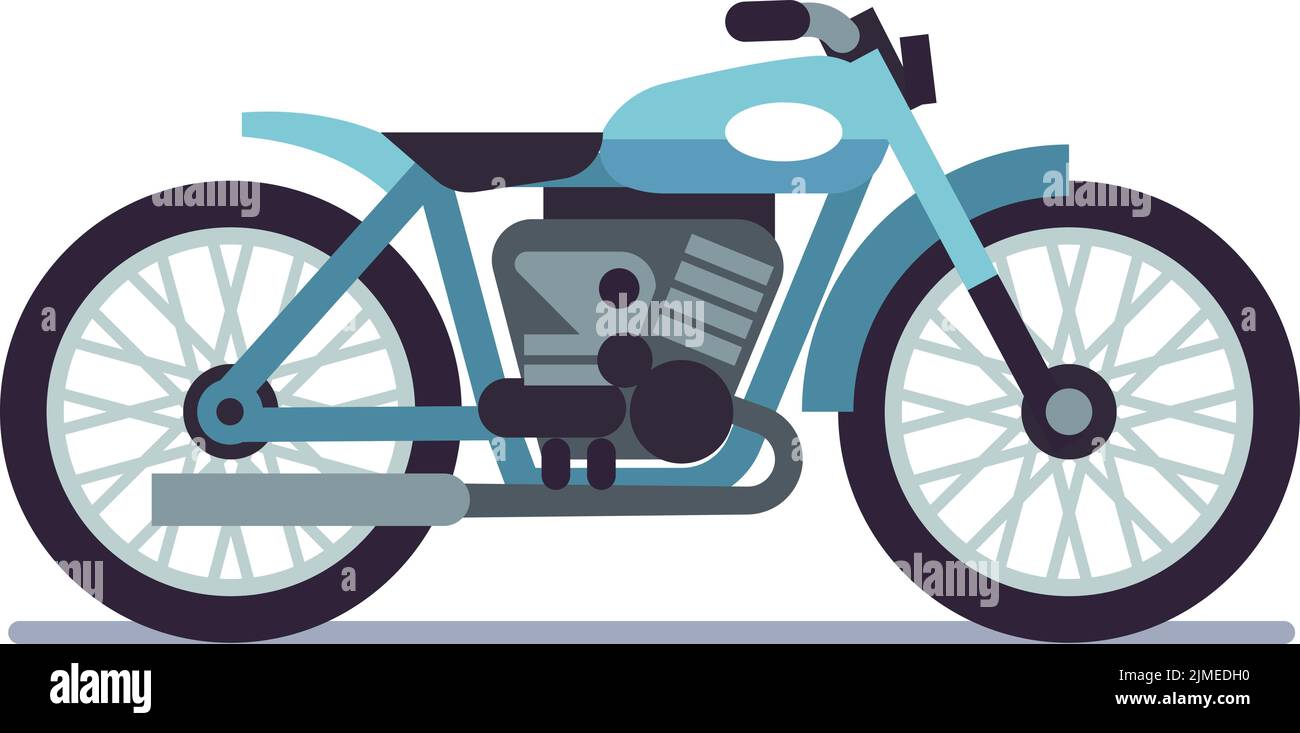Icône cyclomoteur. Vue latérale de la moto de dessin animé. Transport en ville Illustration de Vecteur