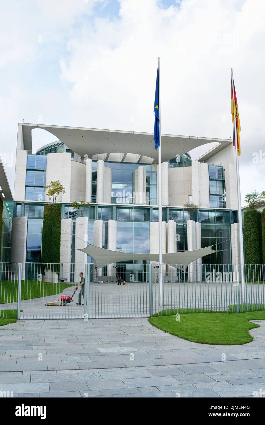 Chancellerie fédérale, bureau de la chancelière dans le quartier gouvernemental de la capitale allemande Berlin Banque D'Images