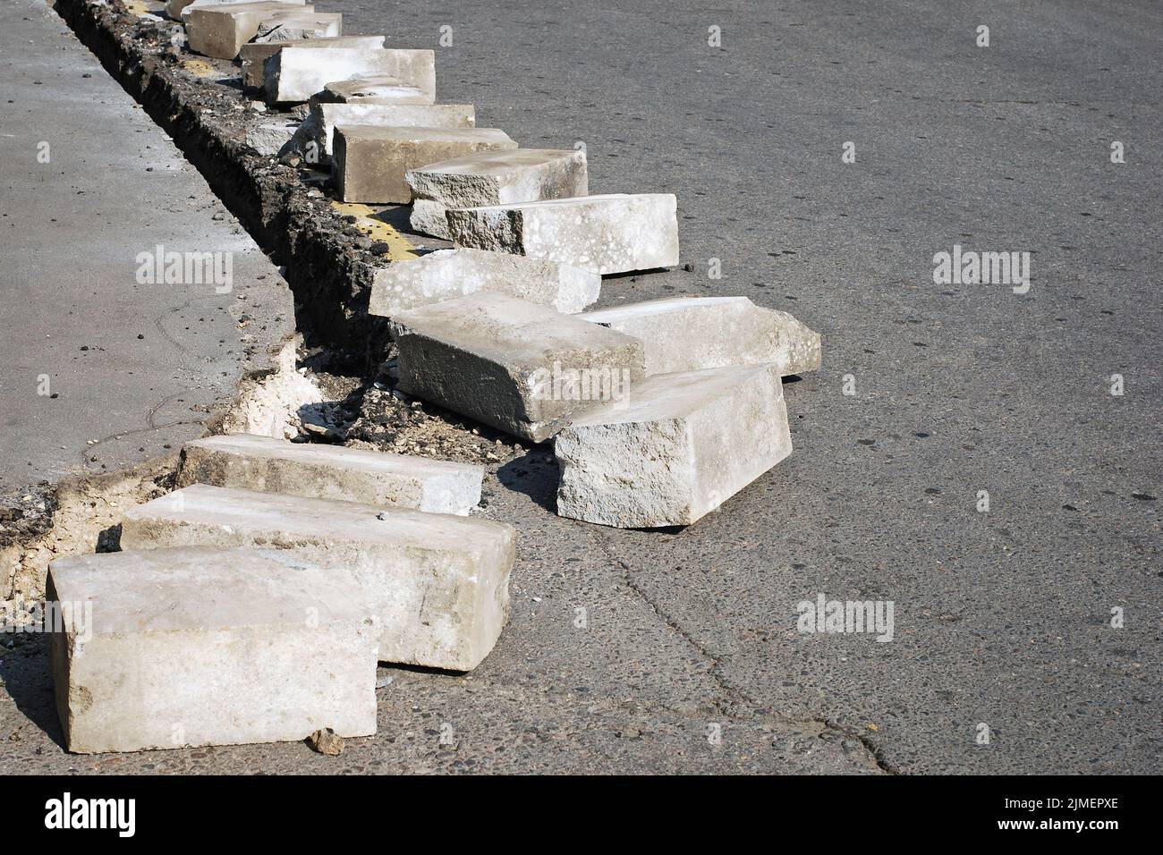 Réparations de routes et de trottoirs, travaux routiers Banque D'Images