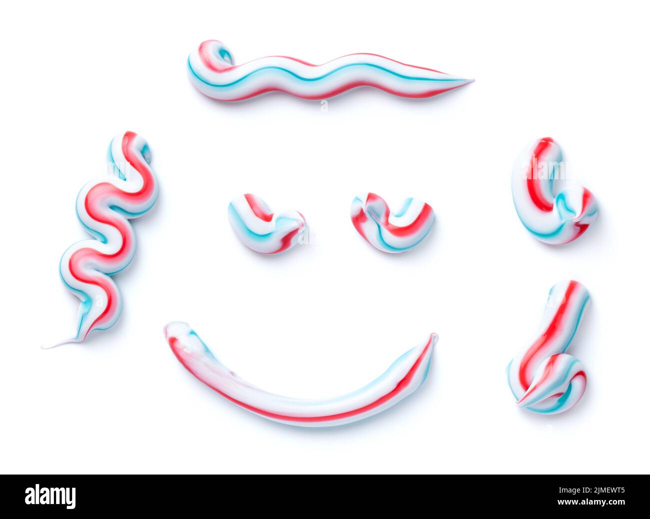 Ensemble de dentifrice isolé sur fond blanc Banque D'Images