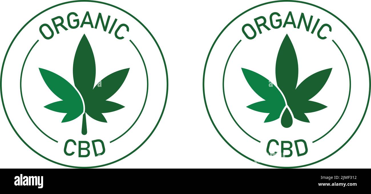 organic CBD oil icon with cannabis leaf vector illustration Illustration de Vecteur