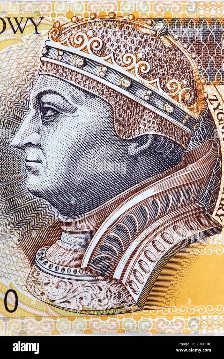 Sigismund I The Old un portrait de l'argent polonais Banque D'Images