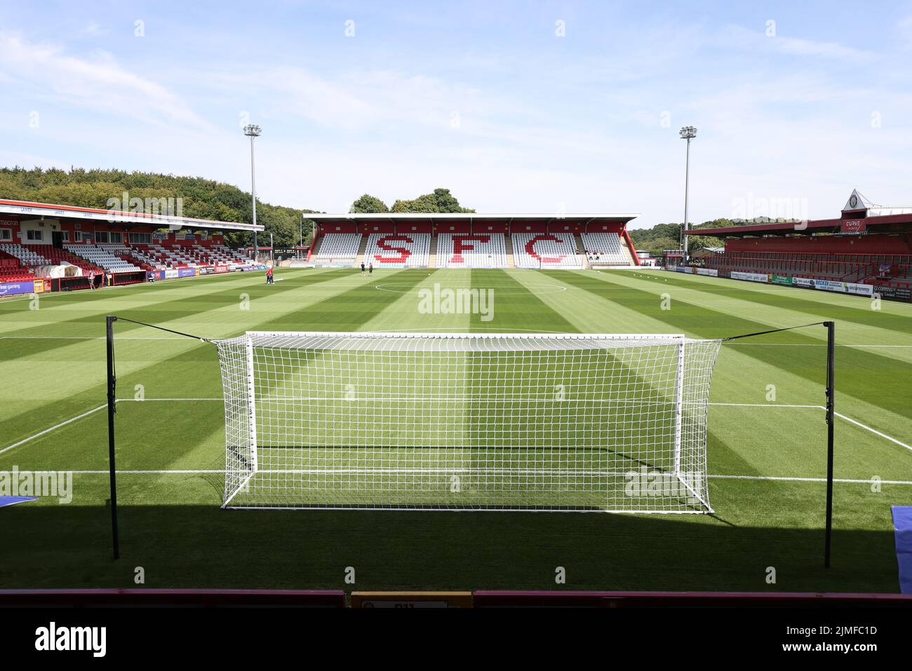 Vue générale du stade Lamex, stade du Stevenage football Club, avant le match de la Sky Bet League Two au stade Lamex, Stevenage. Date de la photo: Samedi 6 août 2022. Banque D'Images
