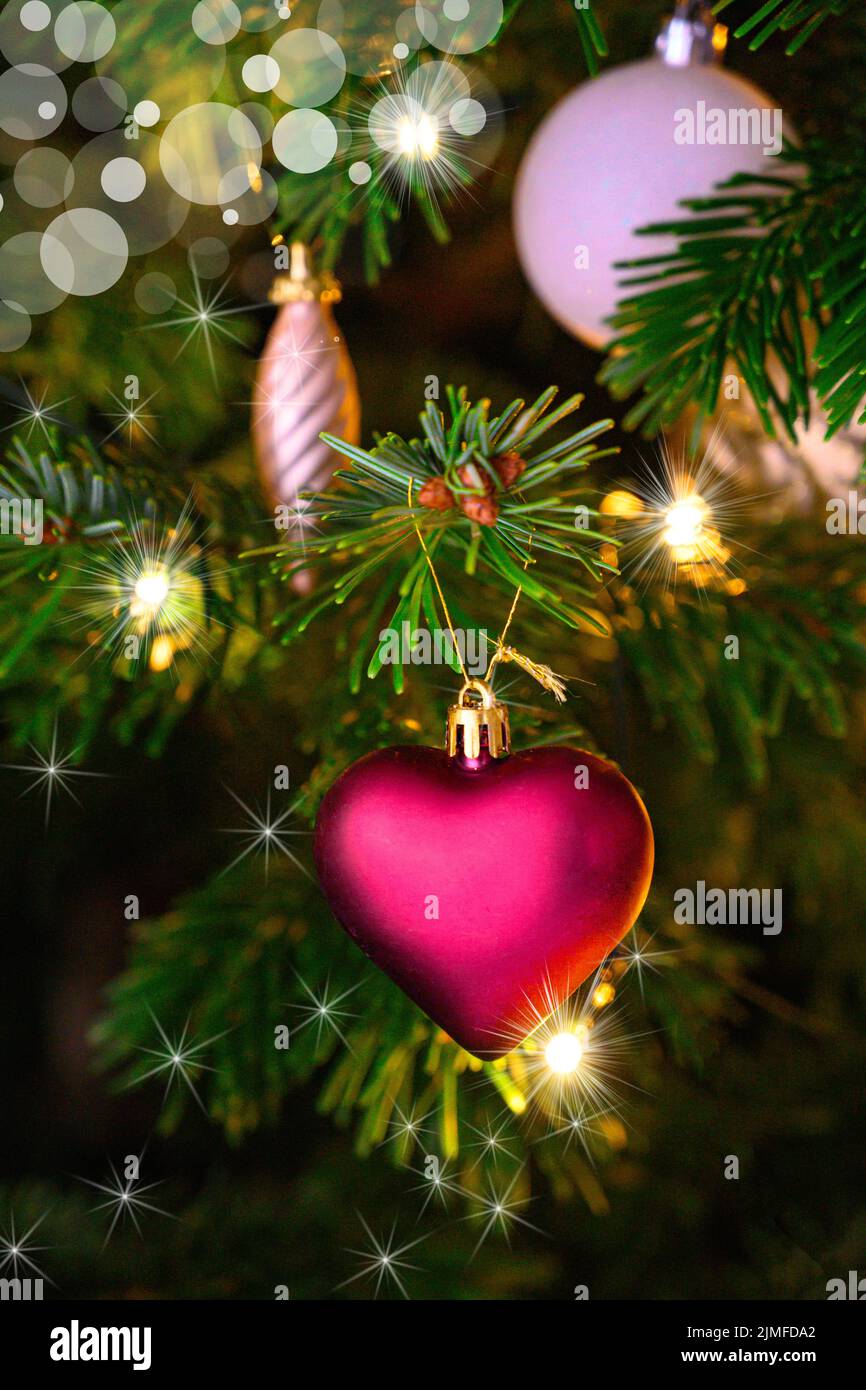 Belles idées de décoration d'arbre de Noël. Banque D'Images