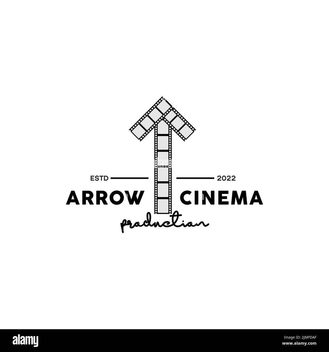 Arrow film Stripes for Movie Cinema Productions logo design Illustration de Vecteur