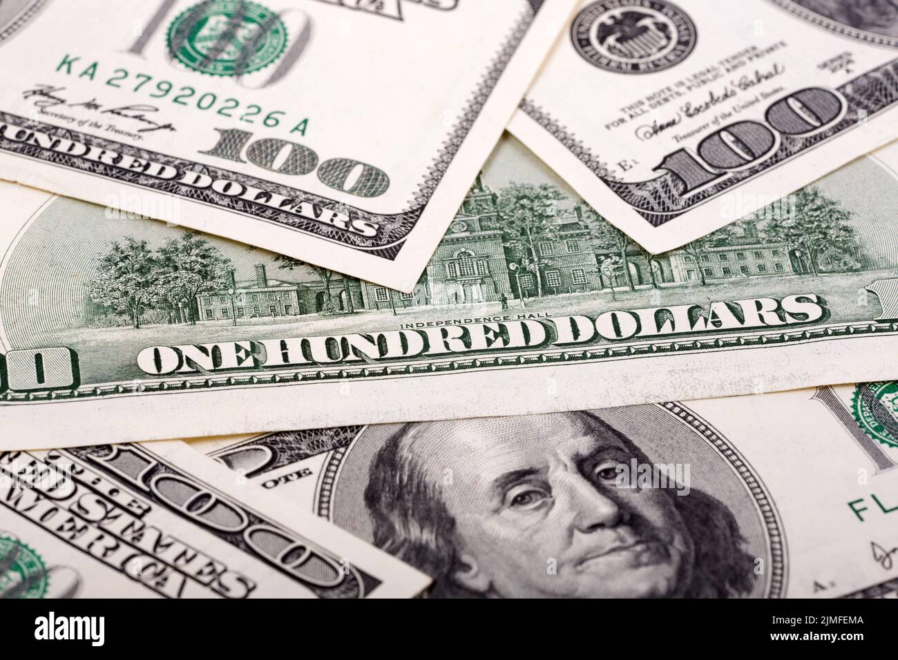 Cent dollars américains, un arrière-plan Banque D'Images