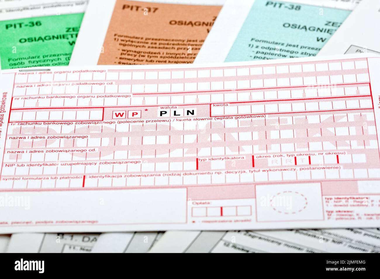 Documents d'impôt polonais Banque D'Images