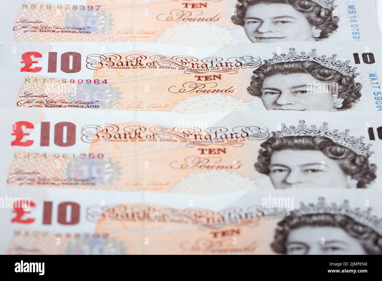 Anglais 10 livres un fond d'affaires Banque D'Images