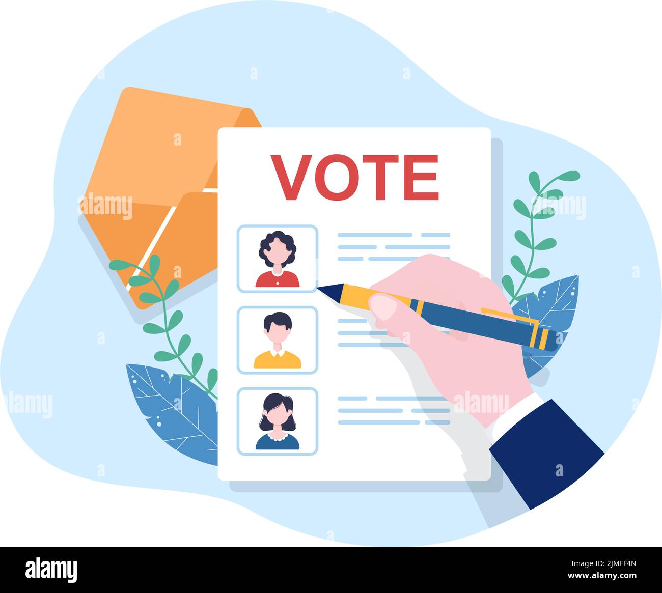 Dessin main de la candidate politique Illustration avec débats concept pour la promotion, campagne électorale, discussion active et obtenir des votes Illustration de Vecteur