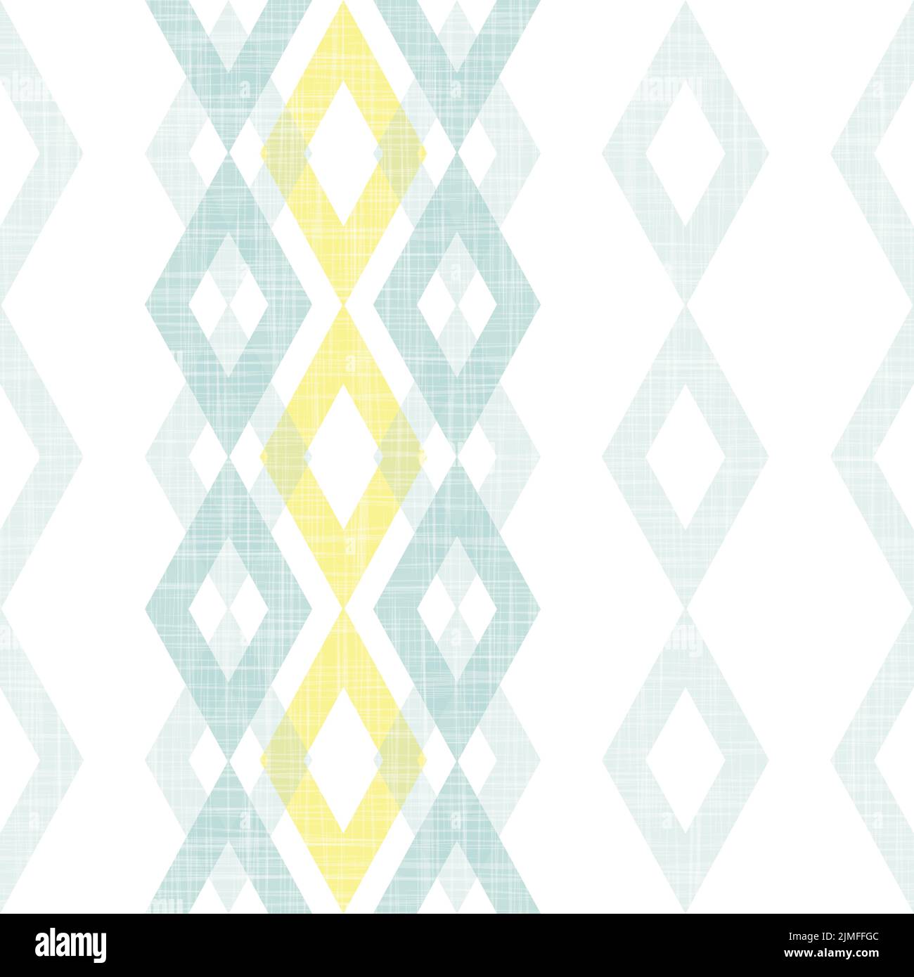 Tissu abstrait texturé bleu jaune ikat diamants lignes verticales sans couture motif de bordure arrière-plan Illustration de Vecteur