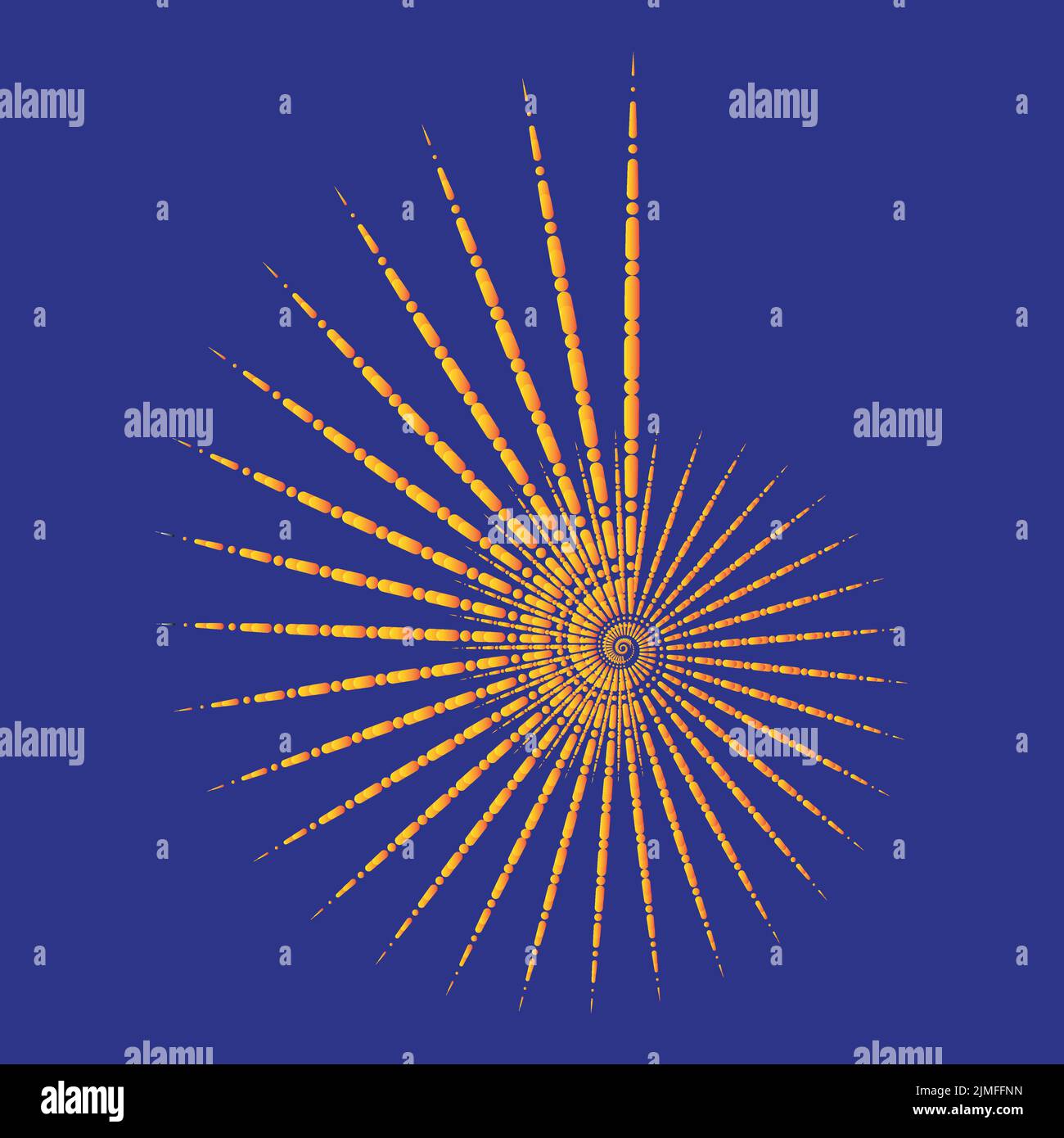 Arrière-plan vectoriel bleu abstrait avec rayons orange et jaune radiaux Illustration de Vecteur