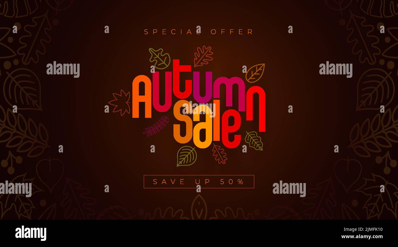 Vente d'automne concept de conception typographique. Illustration de Vecteur