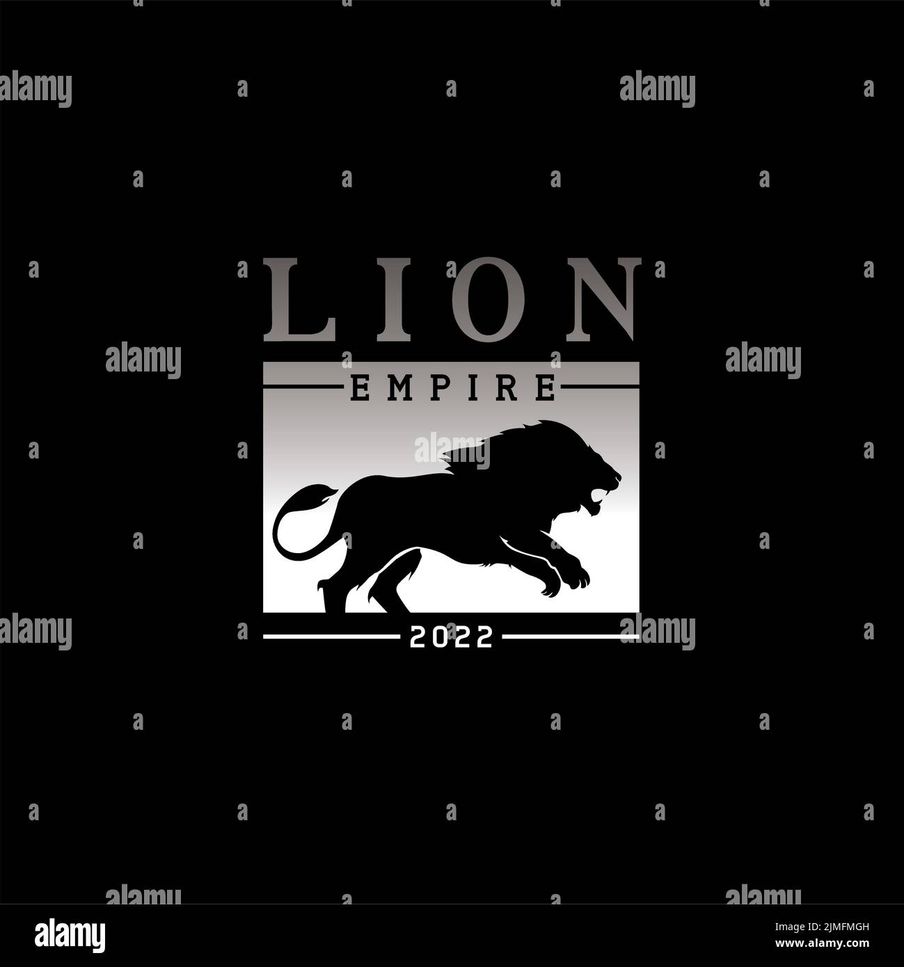 Logo Royal Lion Silhouette Label inspiration Illustration de Vecteur