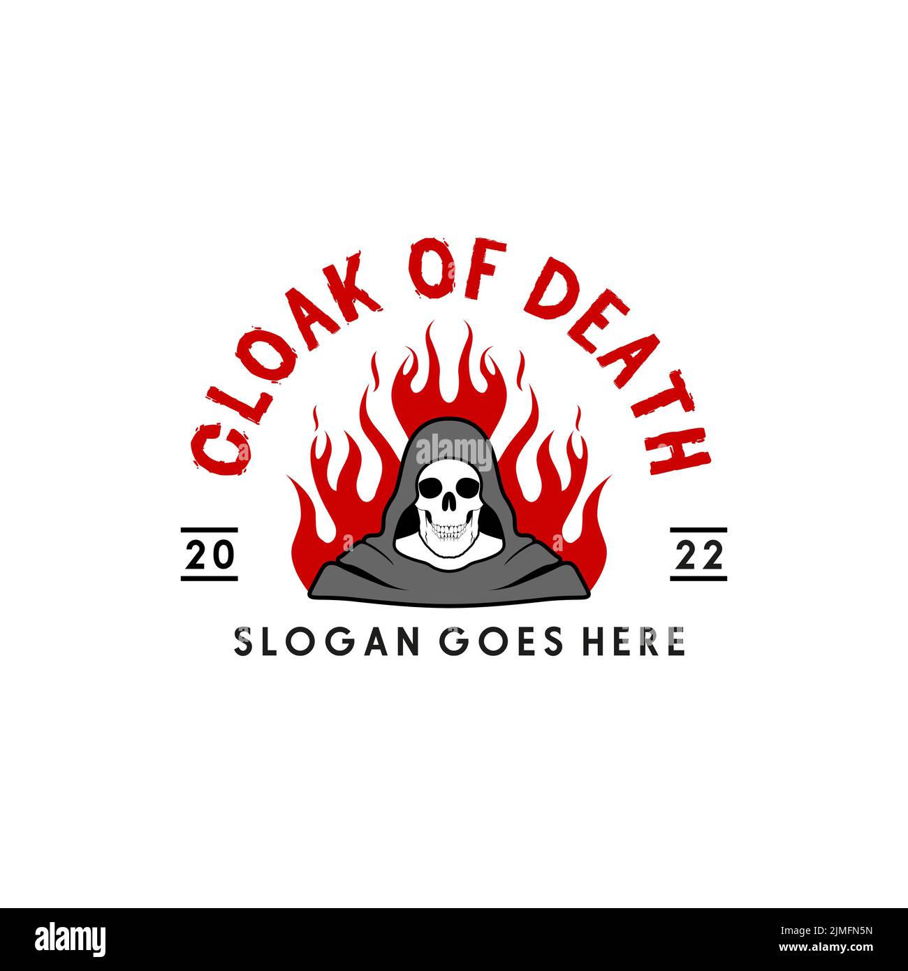 Logo « Flame Robe Skull » Illustration de Vecteur