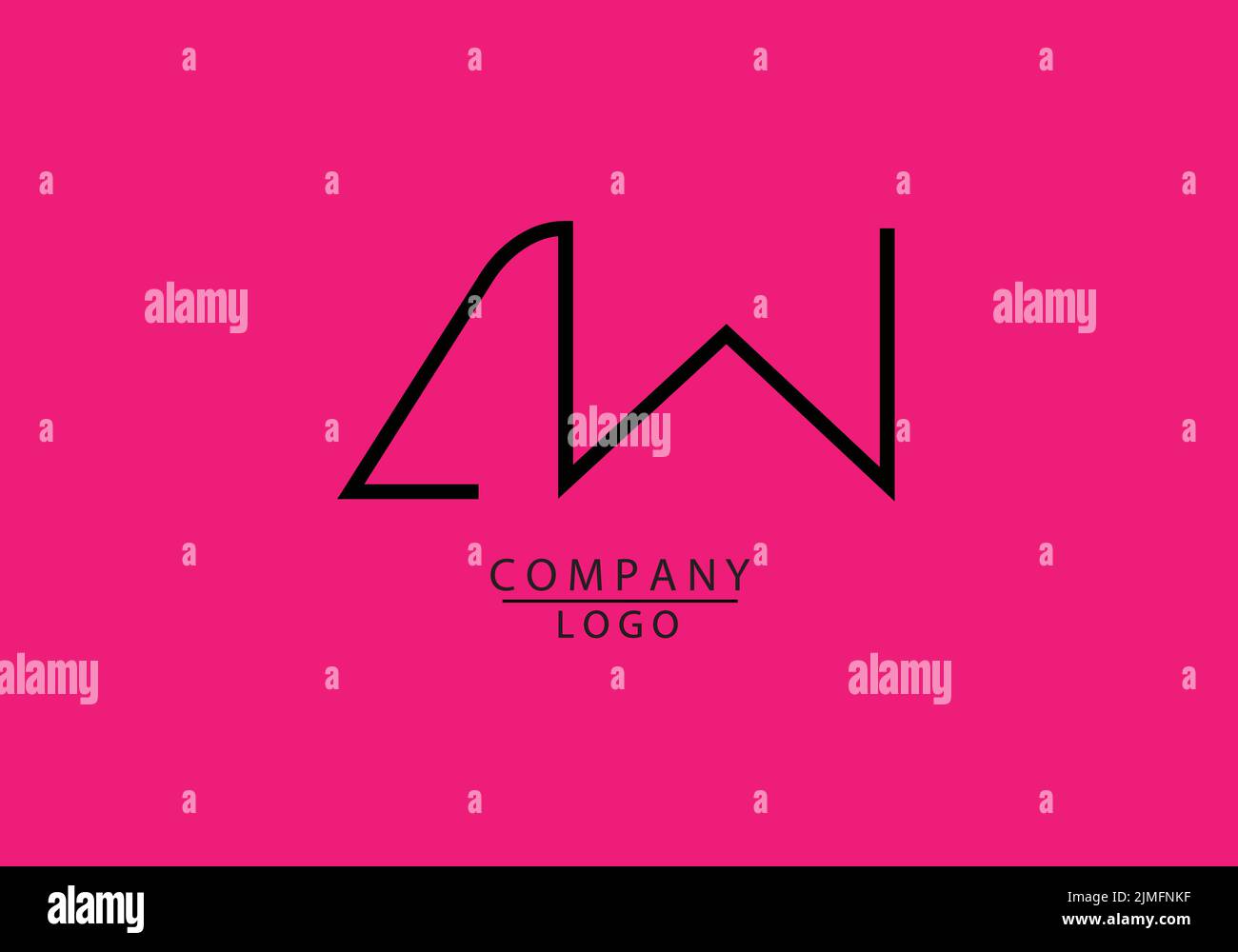 Lettres abstraites lettres AW ou Logo W Illustration de Vecteur