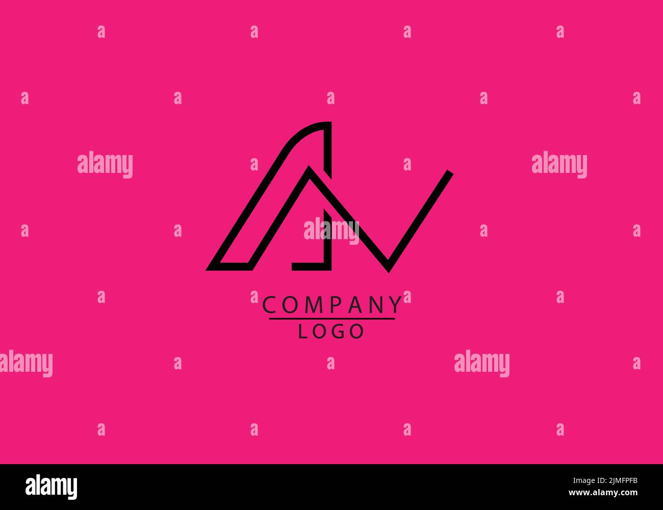 Alphabet abstrait lettres AN ou A M logo Illustration de Vecteur