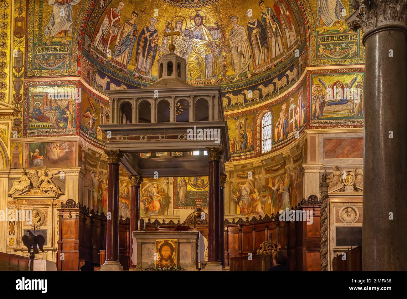 Santa Maria in Trastevere, Rome, Italie Banque D'Images