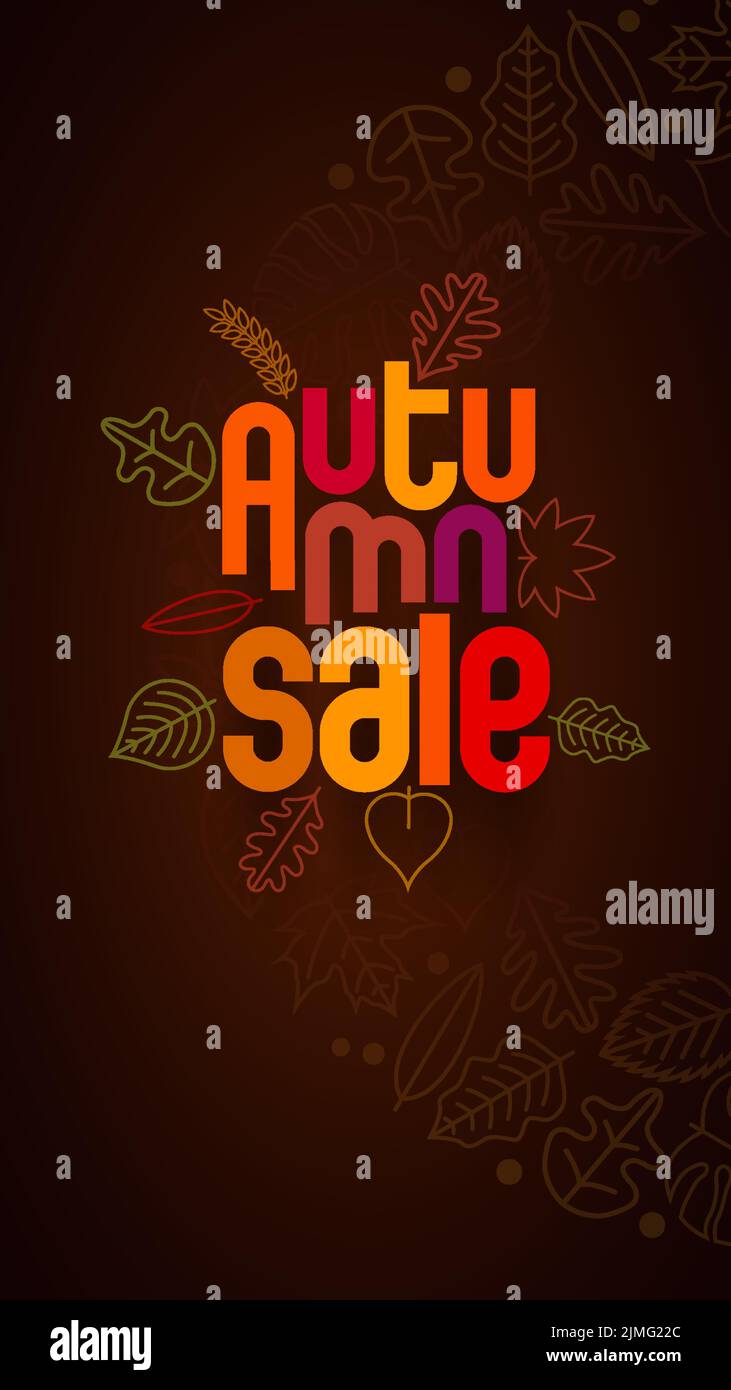 Vente d'automne concept de conception typographique. Illustration de Vecteur