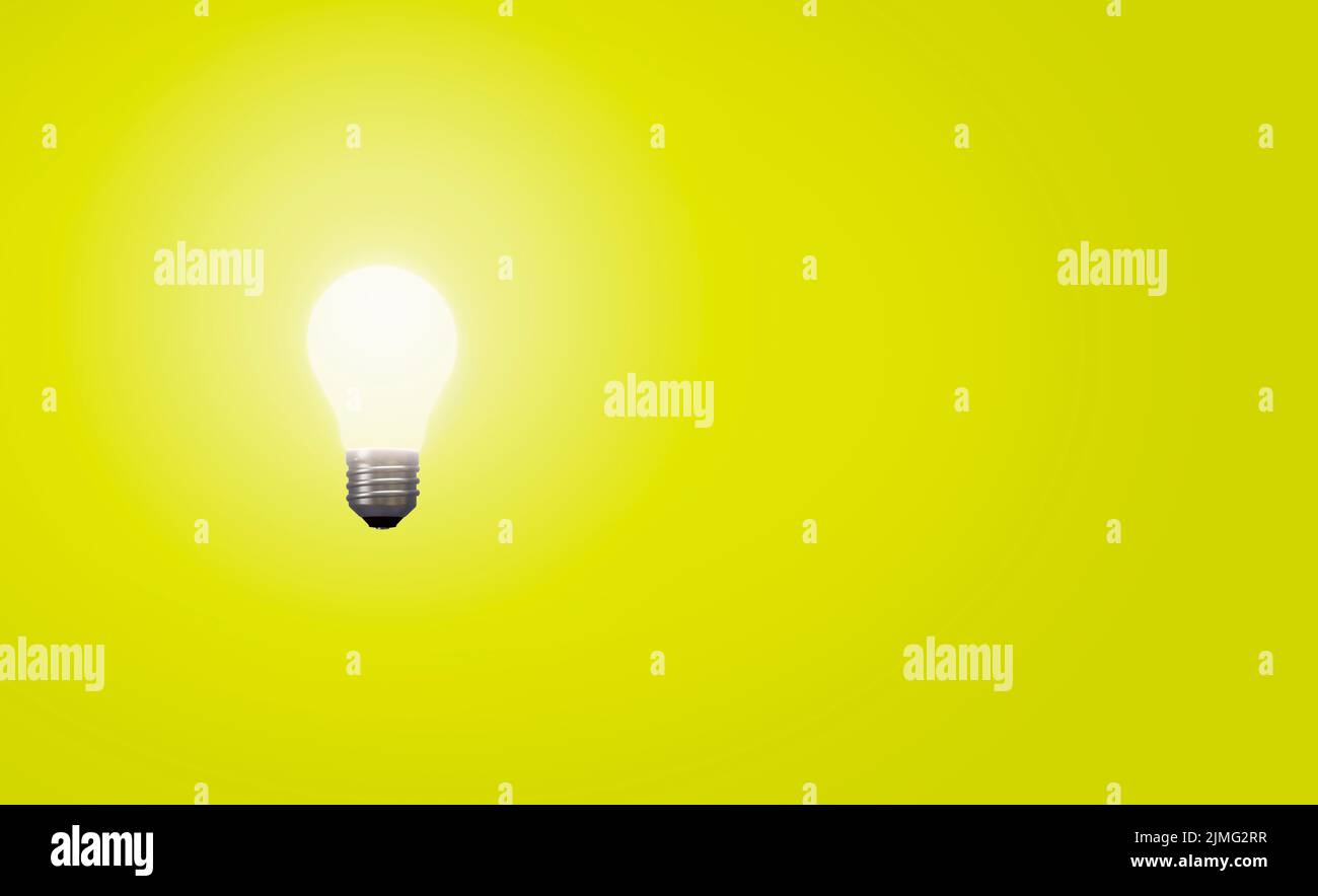 La technologie de l'électricité comme concept d'ampoule lumineuse - 3D Illustration Banque D'Images