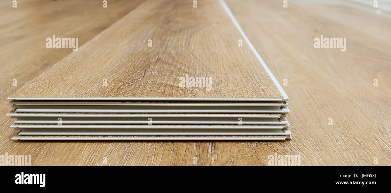 Cliquez sur plancher en vinyle pour vous installer dans le salon d'un appartement Banque D'Images