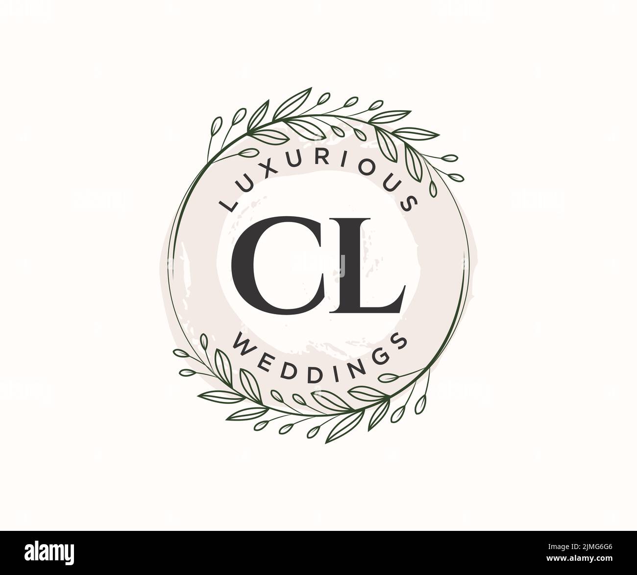 CL initiales lettre mariage monogramme logos modèle, dessin à la main moderne minimalistes et modèles floraux pour cartes d'invitation, Enregistrer la date, élégant Illustration de Vecteur