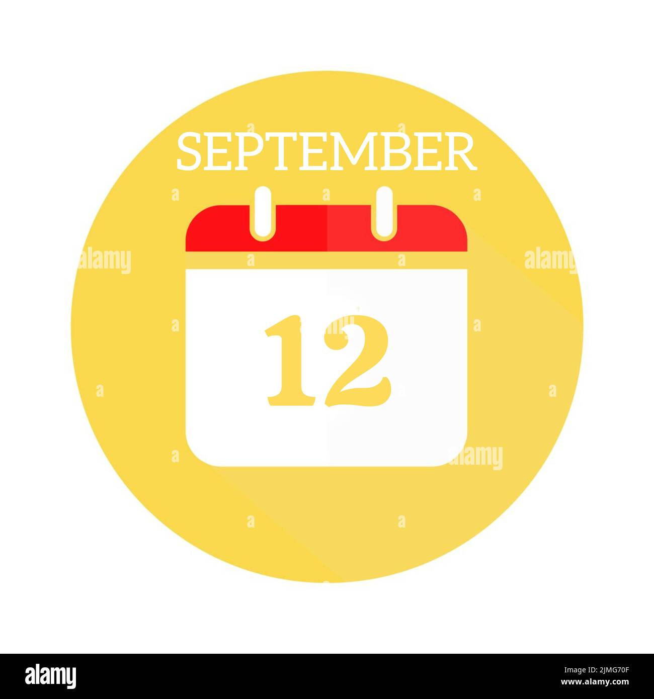 Icône de calendrier 12 septembre Banque D'Images