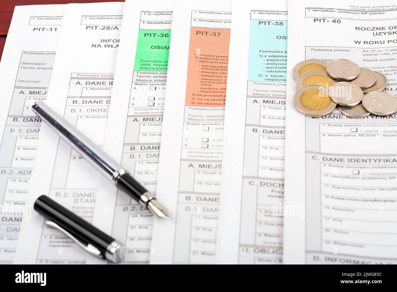 Documents d'impôt polonais Banque D'Images