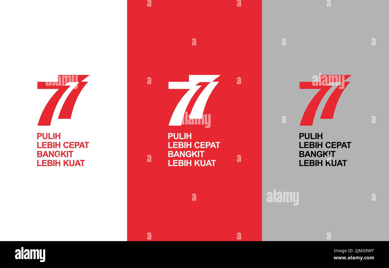 Logo 77 ans de l'indépendance indonésienne, Dirgahayu de la République d'Indonésie, 17 août, anniversaire de l'Indonésie, illustration vectorielle Illustration de Vecteur