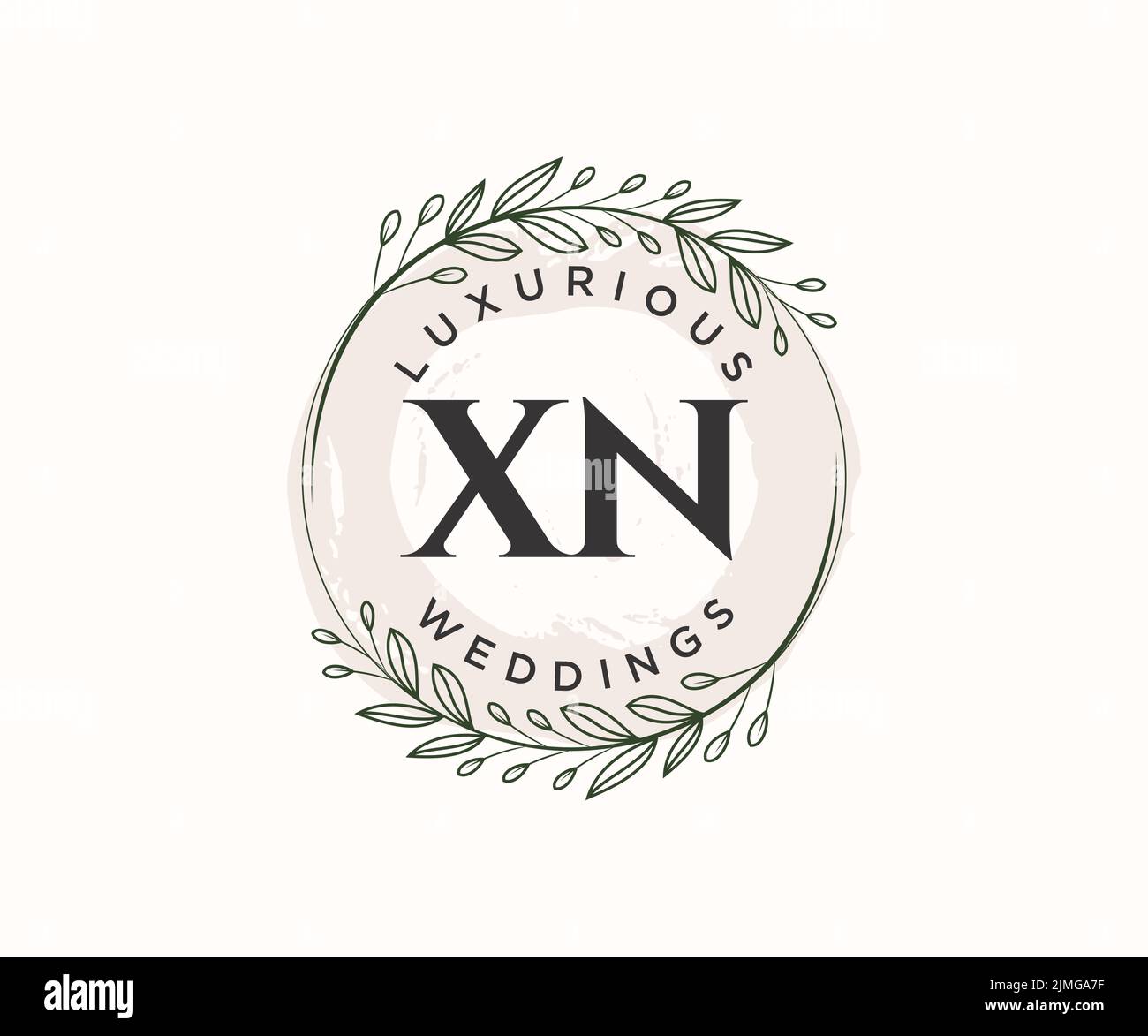 XN initiales lettre mariage monogramme logos modèle, dessin à la main moderne minimalistes et modèles floraux pour cartes d'invitation, Enregistrer la date, élégant Illustration de Vecteur