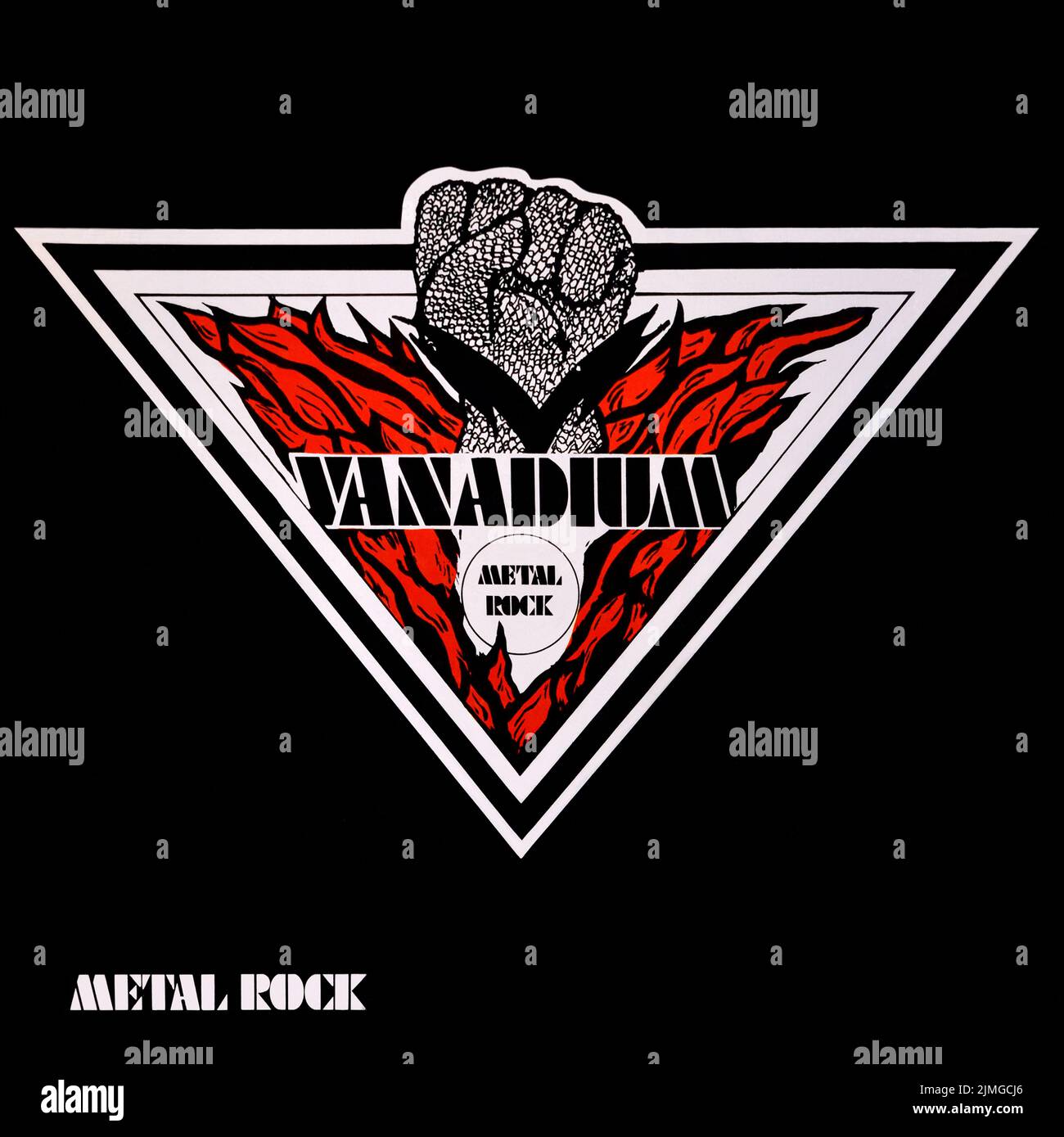 Vanadium - couverture originale de l'album en vinyle - Metal Rock - 1982 Banque D'Images