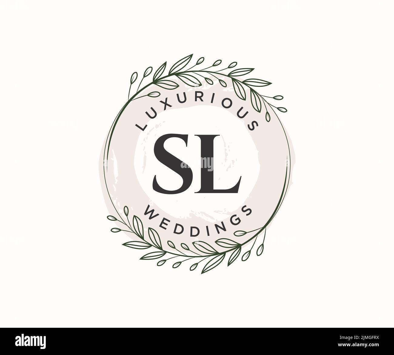 SL initiales lettre mariage monogramme logos modèle, dessin à la main moderne minimalistes et modèles floraux pour cartes d'invitation, Save the Date, élégant Illustration de Vecteur