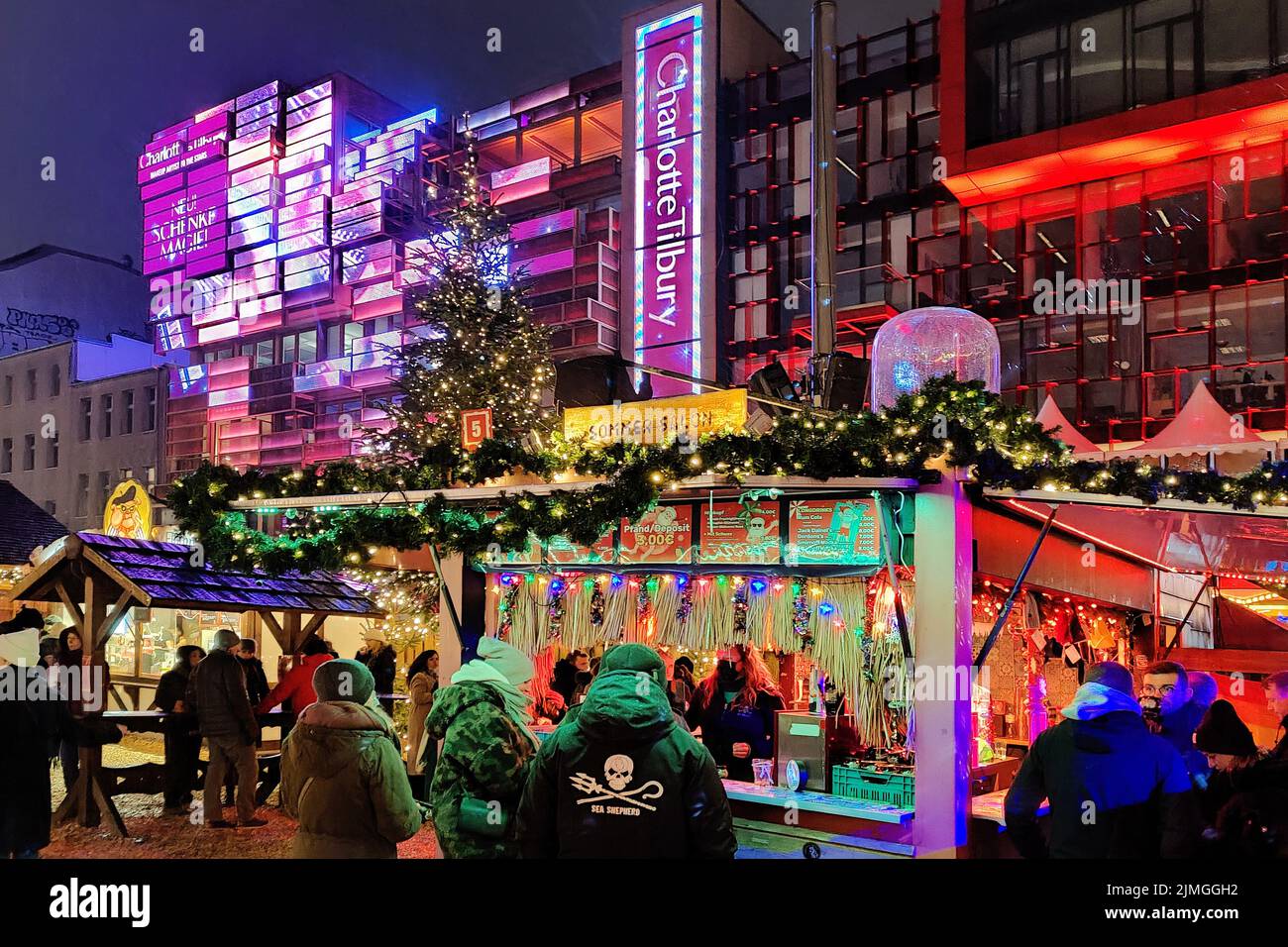 Santa Pauli, marché de Noël en face du pavillon St. Pauli, Hambourg, Allemagne, Europe Banque D'Images