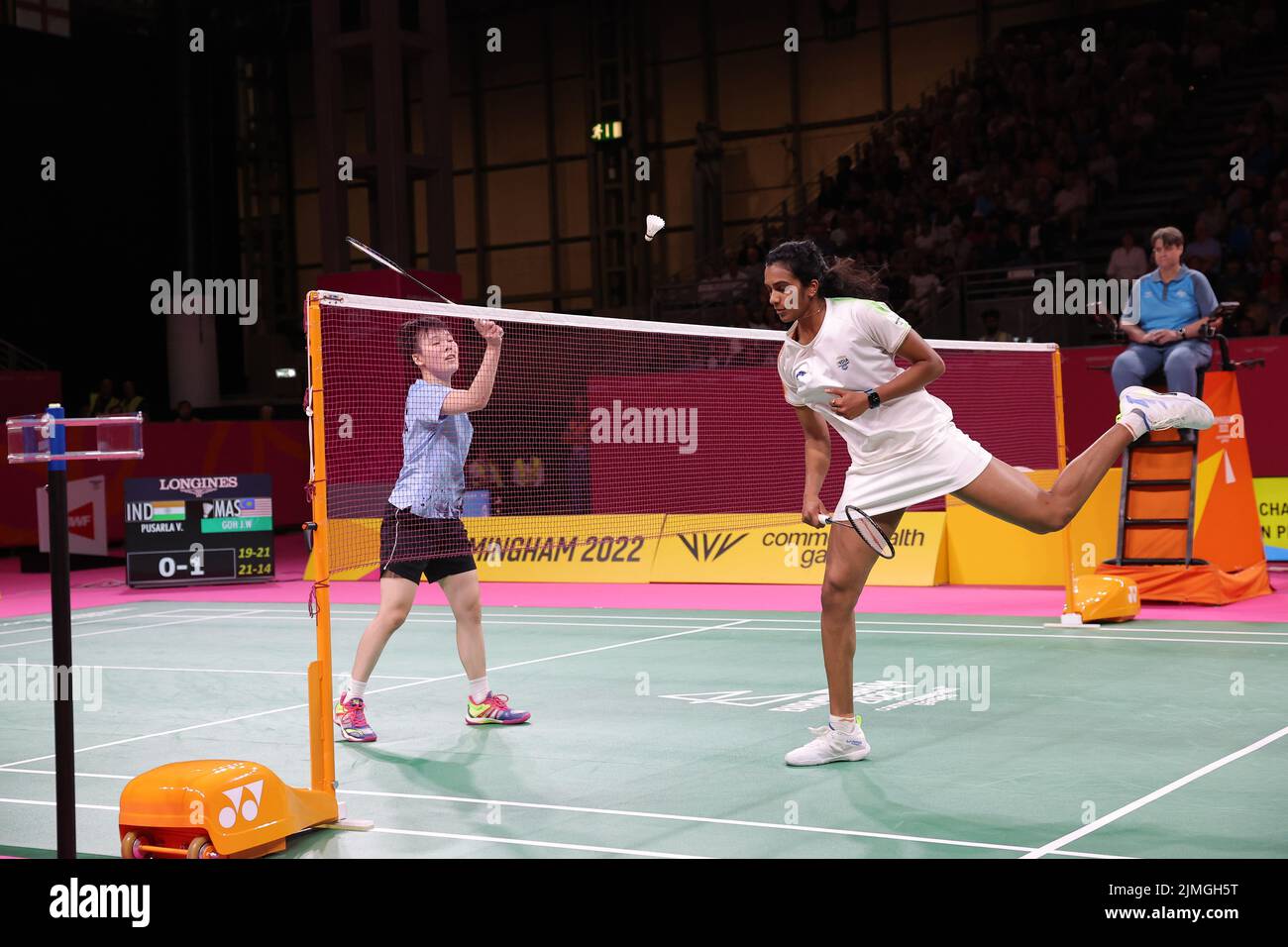 NEC Birmingham, Birmingham, Royaume-Uni. 6th août 2022. Birmingham, Royaume-Uni. Badminton:.PV Sindhu (IND) vs JW Goh (MAS). PV Sindhu a gagné les femmes célibataires QF. (Credit image: © Seshadri Sukumar/ZUMA Press Wire) Banque D'Images