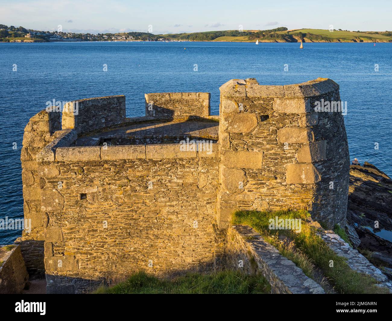 Fort Little Dennis, Pendennis point, Falmouth, Angleterre, Royaume-Uni. Banque D'Images