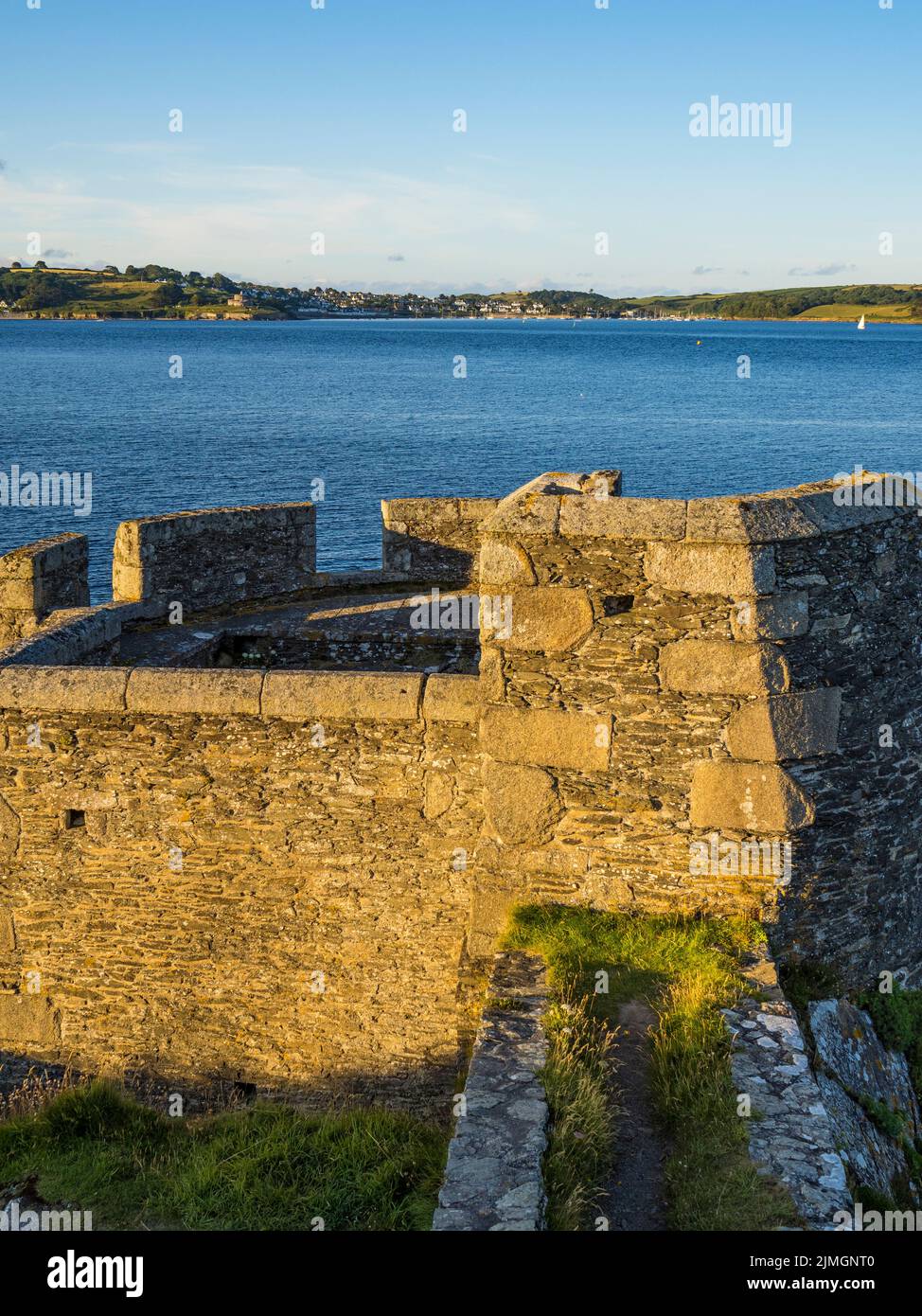 Fort Little Dennis, Pendennis point, Falmouth, Angleterre, Royaume-Uni. Banque D'Images
