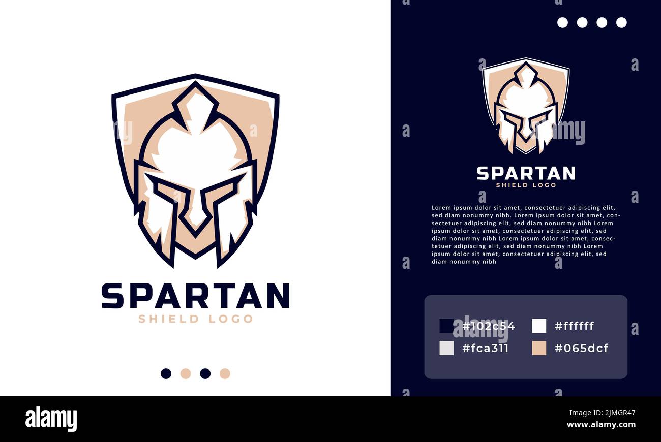 Illustration vectorielle de l'arrière-plan du modèle d'exemple de logo Spartan Shield Illustration de Vecteur