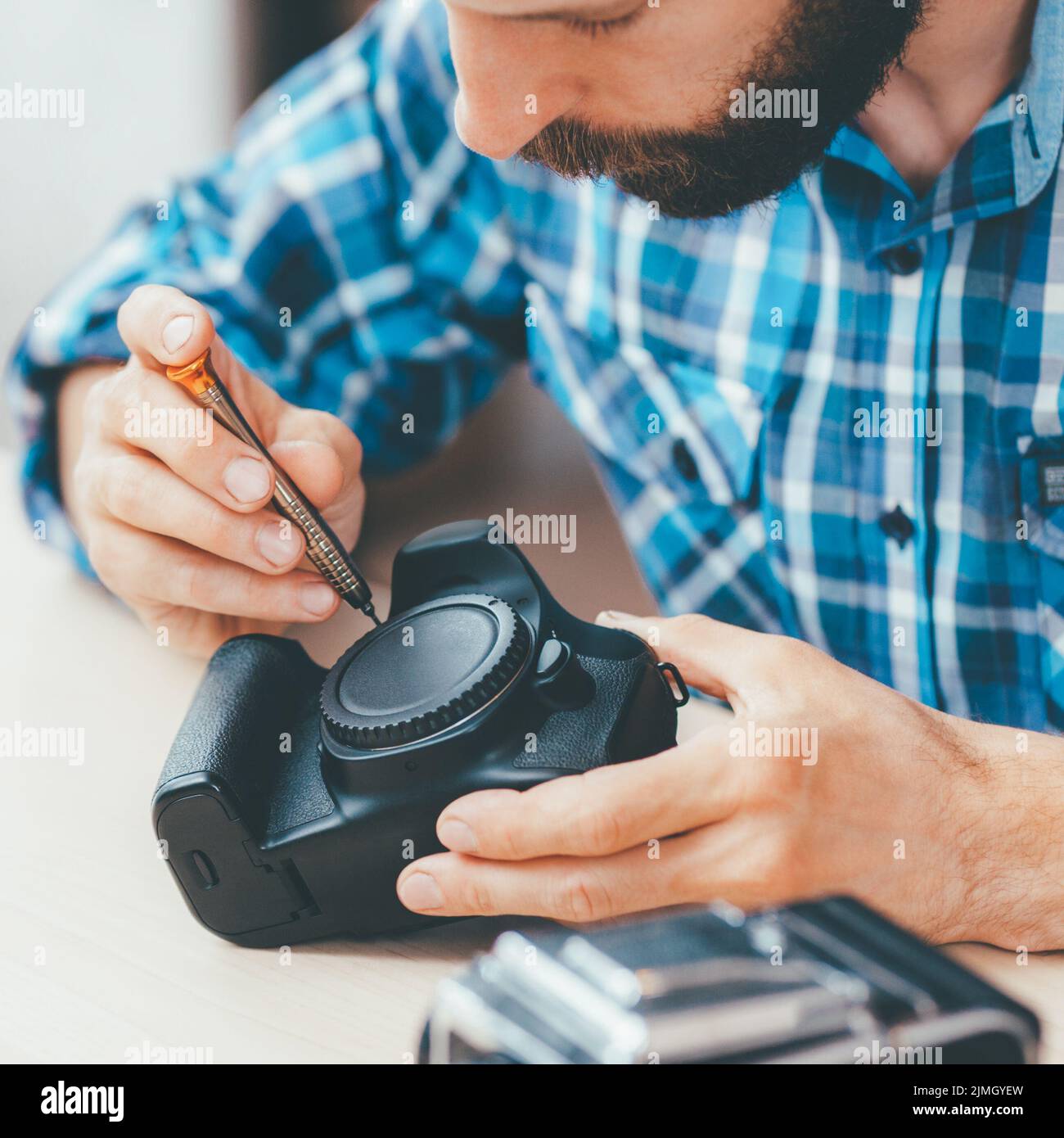 photographie de l'appareil photo de maintenance de l'équipement Banque D'Images