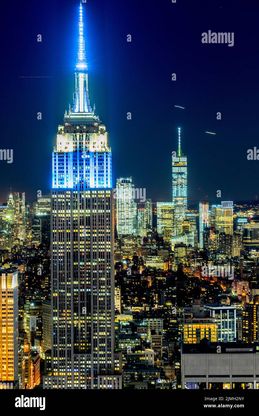 Empire State Building (à partir de la terrasse panoramique du Rockefeller Center) Banque D'Images