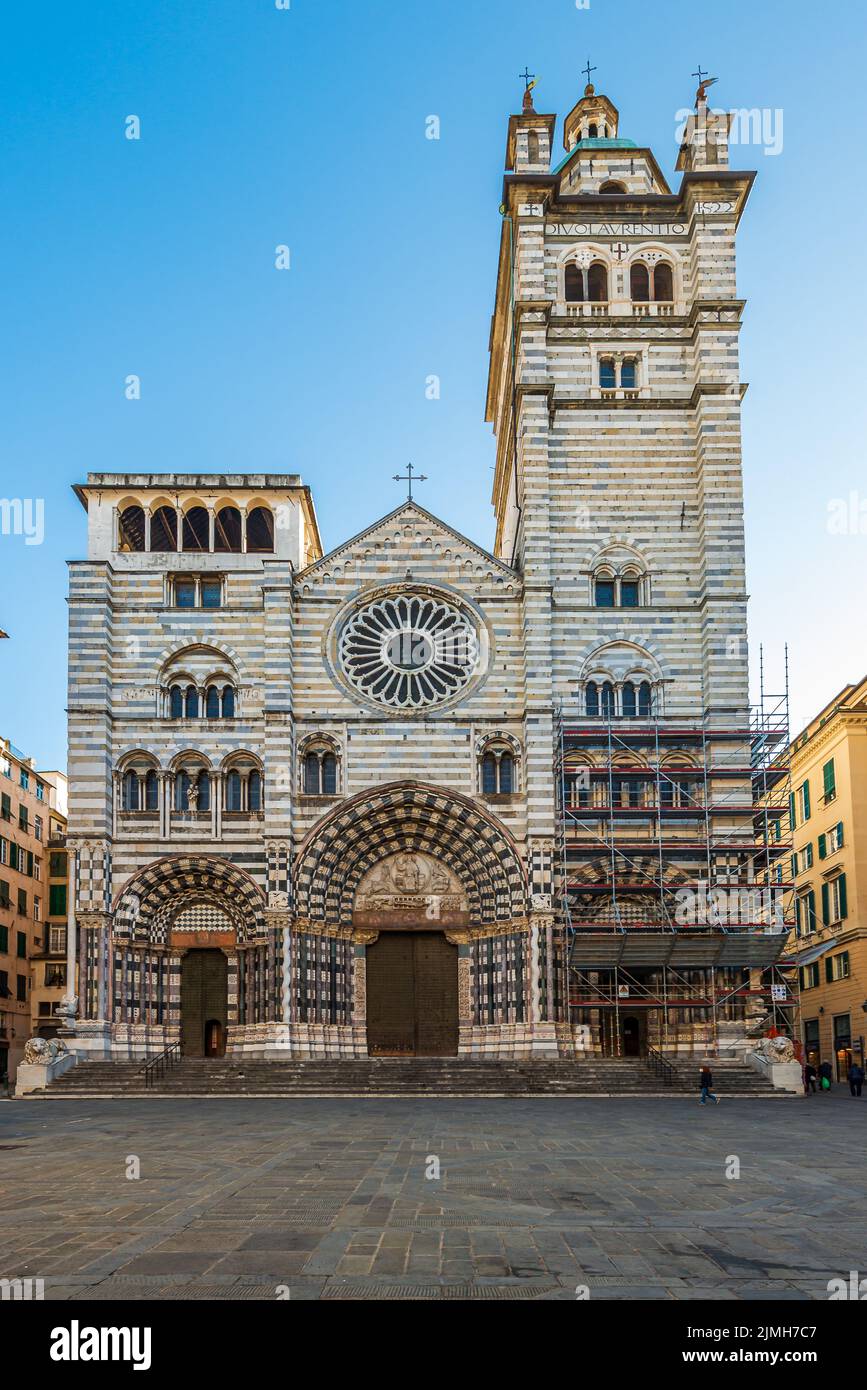 Cathédrale San Lorenzo à Gênes Banque D'Images