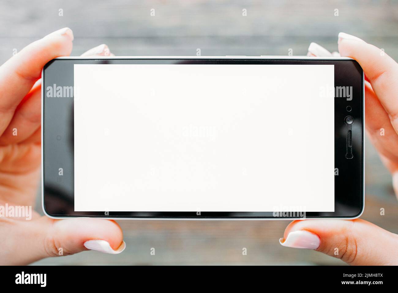 écran blanc de smartphone de réseau social Banque D'Images